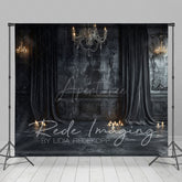 Aperturee - Aperturee Medieval Black Dark Room Retro Wall Photo Backdrop